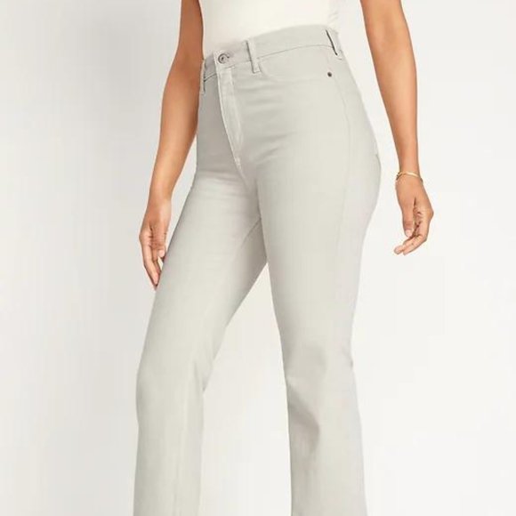 Old Navy Denim - Old Navy Higher High-Rise Off-White Side-Split Flare Jeans for Women New